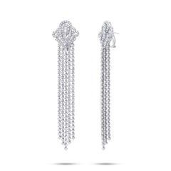 12.39ct 18k White Gold Diamond Chandelier Earring