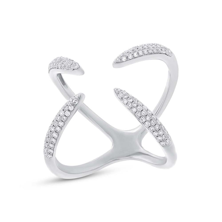 0.40ct 14k White Gold Diamond Claw Ring Size 8.75