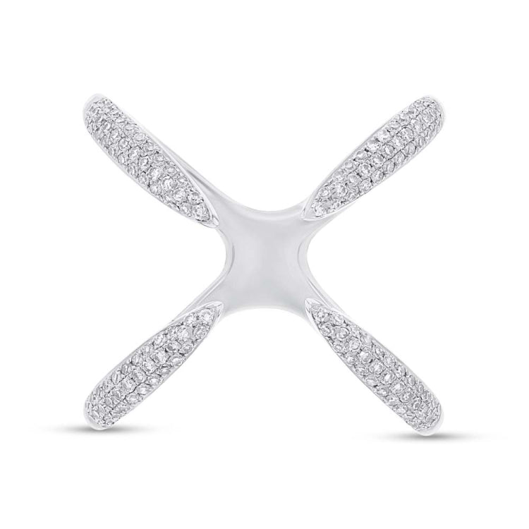 0.40ct 14k White Gold Diamond Claw Ring Size 8.75