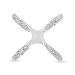 0.40ct 14k White Gold Diamond Claw Ring Size 8.75