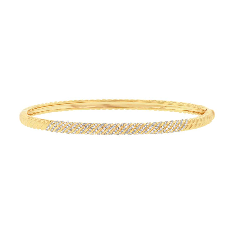 0.48ct 14k Yellow Gold Diamond Bangle