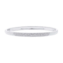 0.56ct 14k White Gold Diamond Pave Bangle