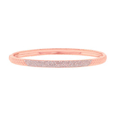 0.56ct 14k Rose Gold Diamond Pave Bangle