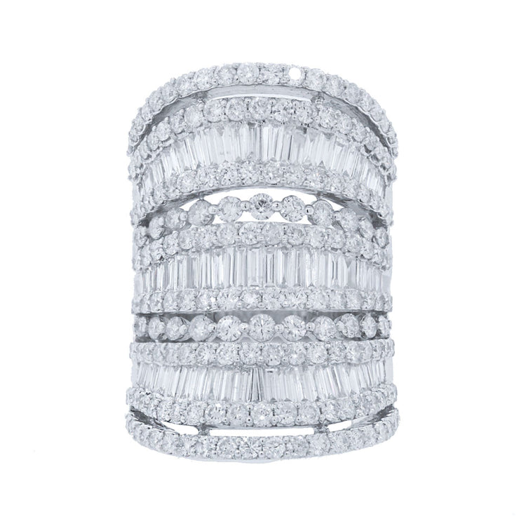5.86ct 18k White Gold Diamond Lady's Ring Size 6