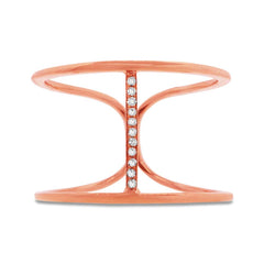 0.04ct 14k Rose Gold Diamond Lady's Ring Size 6