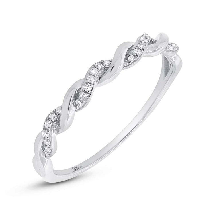 0.07ct 14k White Gold Diamond Lady's Ring Size 5.5