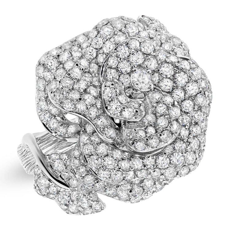 4.48ct 18k White Gold Diamond Flower Ring