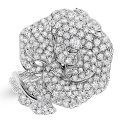 4.48ct 18k White Gold Diamond Flower Ring