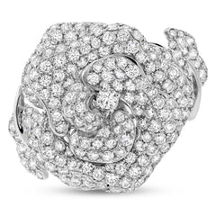 4.48ct 18k White Gold Diamond Flower Ring