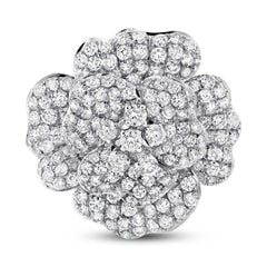 5.54ct 18k White Gold Diamond Flower Ring