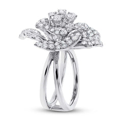 5.54ct 18k White Gold Diamond Flower Ring