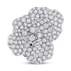 5.05ct 18k White Gold Diamond Flower Ring