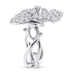 5.05ct 18k White Gold Diamond Flower Ring
