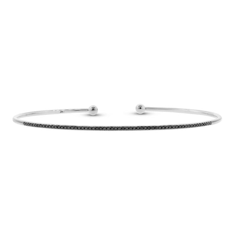 0.17ct 14k White Gold Black Diamond Bangle