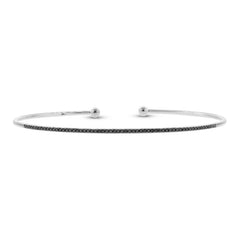 0.17ct 14k White Gold Black Diamond Bangle