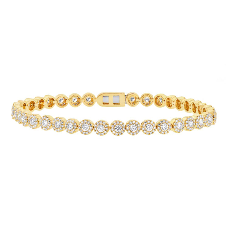 3.03ct 14k Yellow Gold Diamond Lady's Bracelet