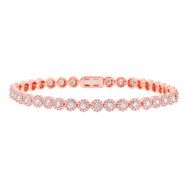 3.03ct 14k Rose Gold Diamond Lady's Bracelet