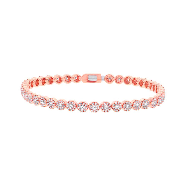 2.21ct 14k Rose Gold Diamond Lady's Bracelet