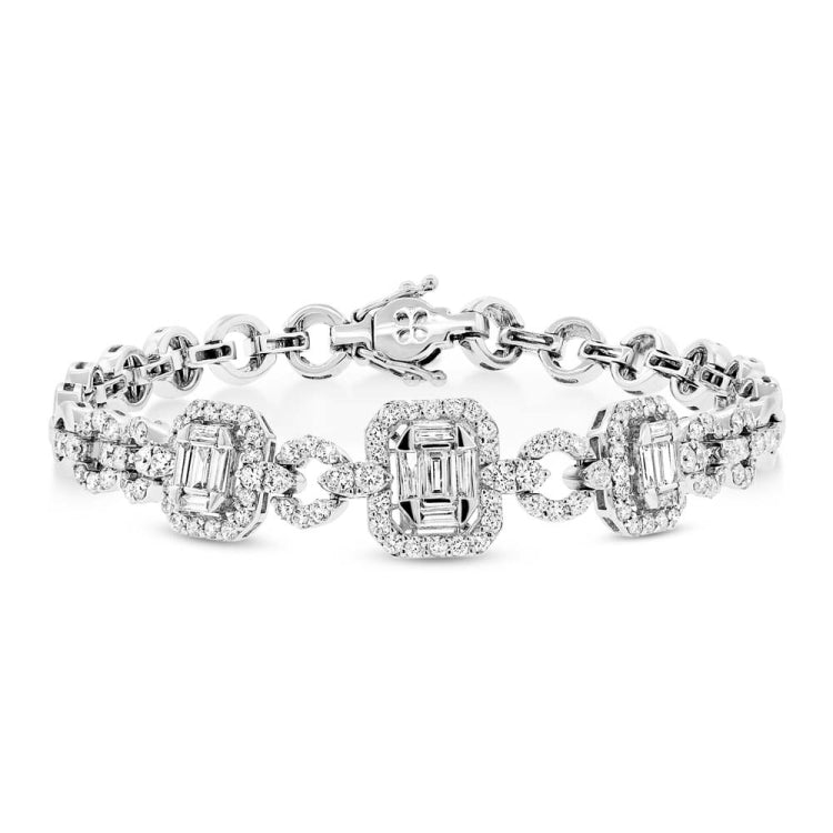 2.45ct 18k White Gold Diamond Bracelet