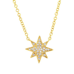 0.06ct 14k Yellow Gold Diamond Star Pendant