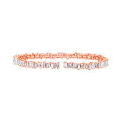 5.48ct 14k Rose Gold Diamond Baguette Bangle