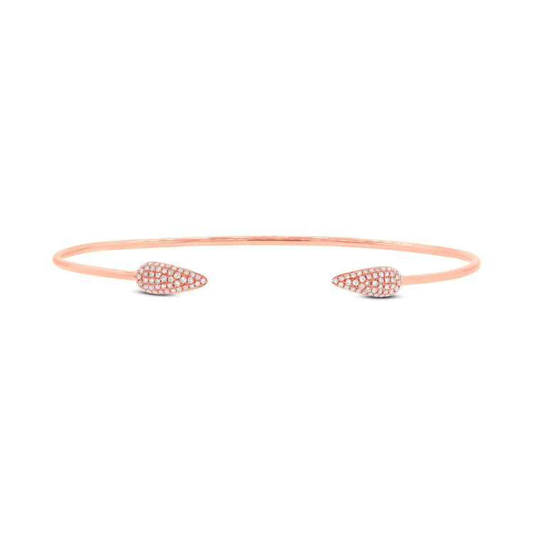 0.22ct 14k Rose Gold Diamond Bangle