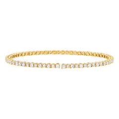 3.82ct 14k Yellow Gold Diamond Bangle