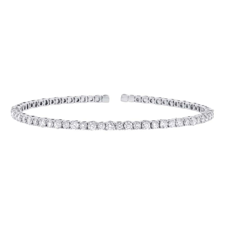 3.39ct 14k White Gold Diamond Bangle