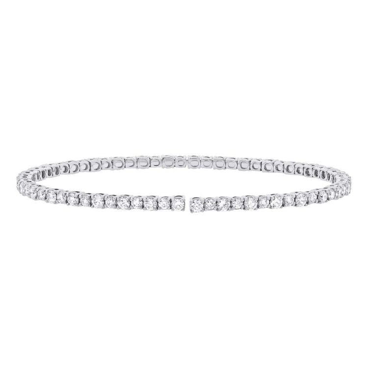 3.39ct 14k White Gold Diamond Bangle