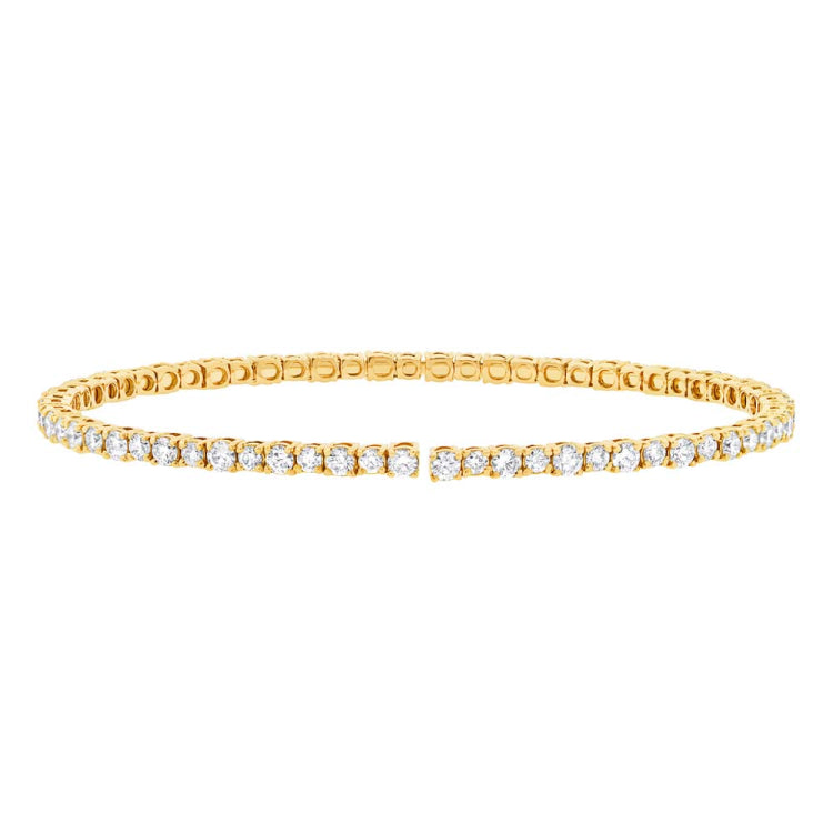 3.39ct 14k Yellow Gold Diamond Bangle