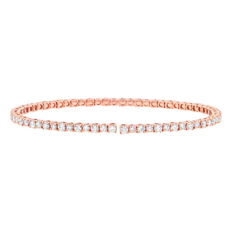 3.39ct 14k Rose Gold Diamond Bangle