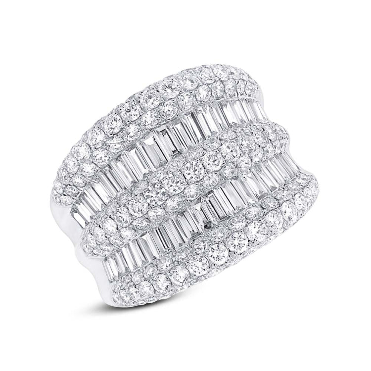 3.33ct 18k White Gold Diamond Baguette Lady's Ring
