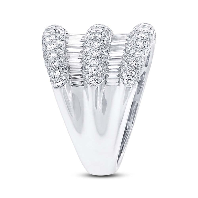 3.33ct 18k White Gold Diamond Baguette Lady's Ring