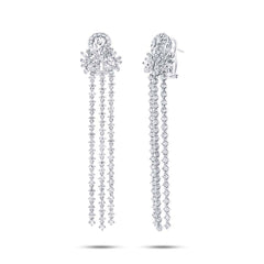 5.11ct 18k White Gold Diamond Chandelier Earring