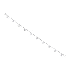 0.15ct 14k White Gold Diamond Pave Circle Anklet