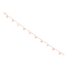0.15ct 14k Rose Gold Diamond Pave Circle Anklet