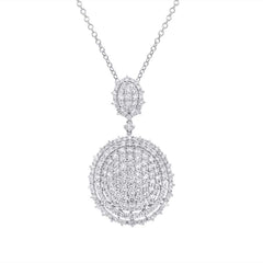 5.87ct 18k White Gold Diamond Pave Pendant