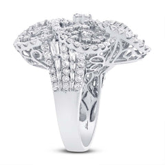 4.18ct 18k White Gold Diamond Flower Ring