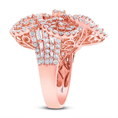4.18ct 18k Rose Gold Diamond Flower Ring