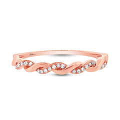 0.07ct 14k Rose Gold Diamond Lady's Ring Size 4.5