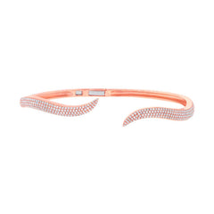 0.84ct 14k Rose Gold Diamond Pave Bangle