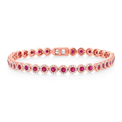 1.22ct Diamond & 2.03ct Ruby 14k Rose Gold Lady's Bracelet