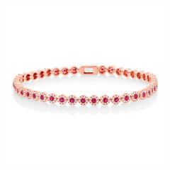 1.08ct Diamond & 1.48ct Ruby 14k Rose Gold Lady's Bracelet