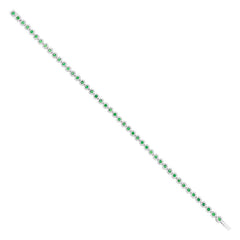 1.08ct Diamond & 1.48ct Green Garnet 14k White Gold Lady's Bracelet