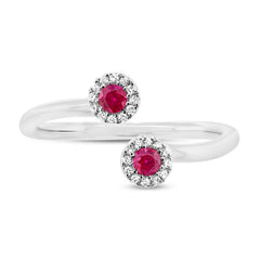 0.07ct Diamond & 0.20ct Ruby 14k White Gold Lady's Ring