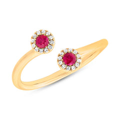 0.07ct Diamond & 0.20ct Ruby 14k Yellow Gold Lady's Ring