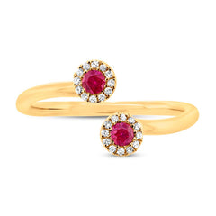 0.07ct Diamond & 0.20ct Ruby 14k Yellow Gold Lady's Ring