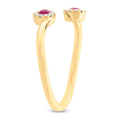 0.07ct Diamond & 0.20ct Ruby 14k Yellow Gold Lady's Ring