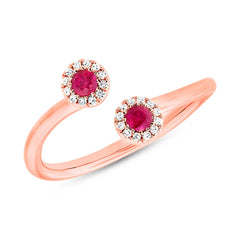 0.07ct Diamond & 0.20ct Ruby 14k Rose Gold Lady's Ring