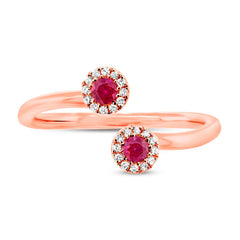 0.07ct Diamond & 0.20ct Ruby 14k Rose Gold Lady's Ring